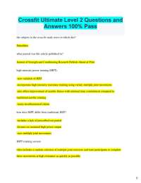 Crossfit Ultimate Level Questions and Answers % Pass the subjects in the cross-fit