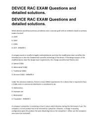 DEVICE RAC EXAM Questions and detailed solutions.