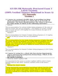 ATI RN OB Maternity Proctored Exam Latest Versions ( % Verified Answers A++)