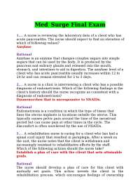 Med Surge Final Exam