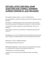 EDF LATEST REAL EXAM QUESTIONS AND CORRECT ANSWERS ALREADY GRADED A+ JUST RELEAS