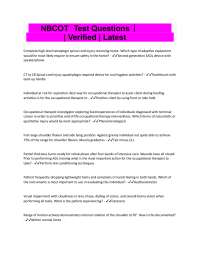 NBCOT Exam Practice Questions: Occupational Therapy