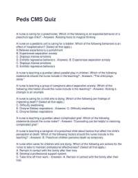 Pediatric Nursing Quiz: Review Questions and Answers for Peds CMS