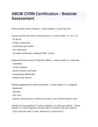 ABCM CVRN Certification - Bedside Assessment