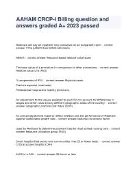 AAHAM CRCP-I Billing question and answers graded A+ passed