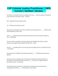 CJP Criminal Justice Practitioner Test | % Correct Answers | Verified | Update