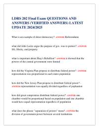LDRS Final Exam QUESTIONS AND ANSWERS (VERIFIED ANSWERS) LATEST UPDATE /