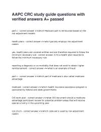 AAPC CRC study guide questions with verified answers A+ passed