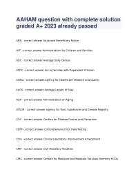 AAHAM question with complete solution graded A+ already passed