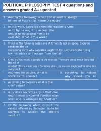POLITICAL PHILOSOPHY TEST questions and answers graded A+ updated- .docx