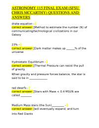 Astronomy 115 Final Exam Q&A: Key Concepts and Review