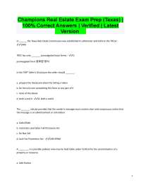 Texas Real Estate Exam Prep: Questions and Answers