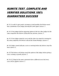 KUMITE TEST COMPLETE AND VERIFIED SOLUTIONS % GUARANTEED SUCCESS