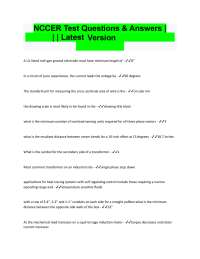 NCCER Electrical Exam Questions and Answers