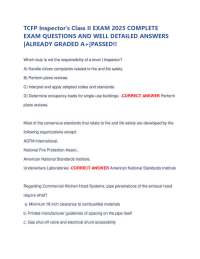 Fire Safety Inspector Class II Exam Questions and Answers