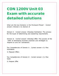 Exam Questions on Pre-Award Phases & Supply Chain Management