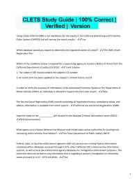 CLETS Study Guide: California Law Enforcement Telecommunications System