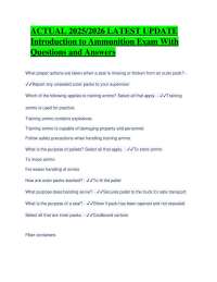 Ammunition Handling and Safety Exam: Questions and Answers