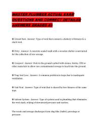 MASTER PLUMBER ACTUAL EXAM QUESTIONS AND CORRECT DETAILED ANSWERS GRADED A+