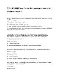 MMSC Final Exam Review questions with correct answers.