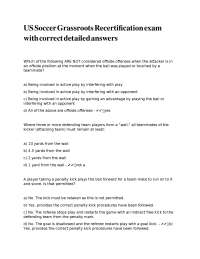 Soccer Referee Recertification Exam: Questions and Answers