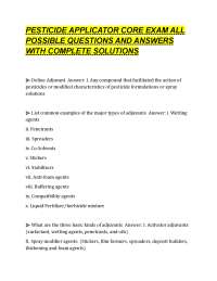 PESTICIDE APPLICATOR CORE EXAM ALL POSSIBLE QUESTIONS AND ANSWERS WITH COMPLETE SOLUTIONS