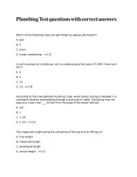 Plumbing Test Questions and Answers: Practice for Certification