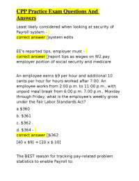 CPP Practice Exam Questions And Answers