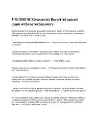 Grassroots Soccer Referee Exam: Q&A for Certification