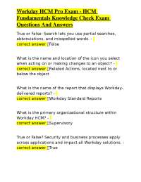 Workday HCM Pro Exam - HCM Fundamentals Knowledge Check Exam Questions And Answers