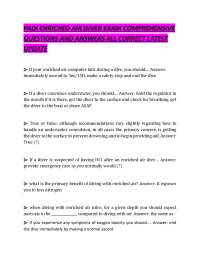 PADI ENRICHED AIR DIVER EXAM COMPREHENSIVE QUESTIONS AND ANSWERS ALL CORRECT LATEST UPDATE