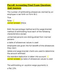 Payroll Accounting Final Exam Questions And Answers