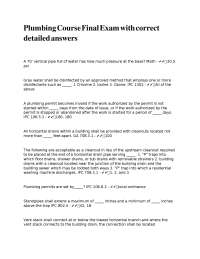 Plumbing Course Final Exam with Detailed Answers