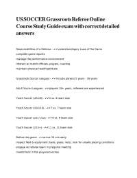 Soccer Referee Online Course Study Guide: Laws of the Game