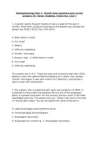 GERD and Crohn's Disease: NCLEX-Style Pathophysiology Questions