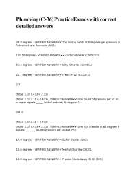 Plumbing Practice Exams with Verified Answers | C-36