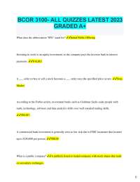 BCOR - ALL QUIZZES LATEST GRADED A+ What does the abbreviation "IPO" stand for?