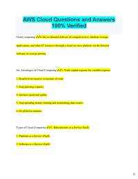 AWS Cloud Questions and Answers % Verified Cloud computing is the on-demand deliver