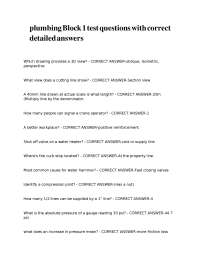 Plumbing Test Questions and Answers: Comprehensive Study Guide