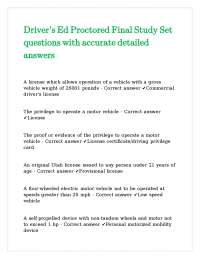 Utah Driver's License Exam Study Set: Questions and Answers