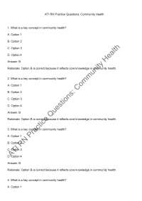 Community Health Practice Questions: Key Concepts Review