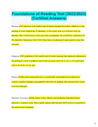 Foundations of Reading: Phonemes, Graphemes & Phonological Awareness