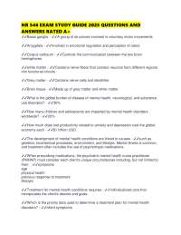 Psychiatric Mental Health Exam Study Guide: Key Concepts & Practice Questions