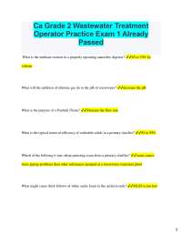 Ca Grade Wastewater Treatment Operator Practice Exam Already Passed What is the met