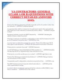 VA CONTRACTORS- GENERAL (CLASS A OR B) QUESTIONS WITH CORRECT DETAILED ANSWERS 2025..pdf