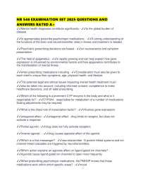 Mental Health and Psychopharmacology: Examination Questions and Answers