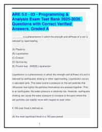 ARE 5.0 Programming & Analysis Exam Test Bank: Questions and Verified Answers