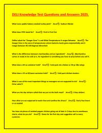 DELI Knowledge Test Questions and Answers