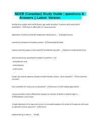 NDEB Canadian Dental Exam Study Guide: Questions and Answers