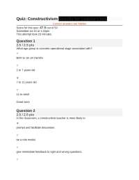 EDUC -Quiz Constructivism Questions and Answers Summer Liberty